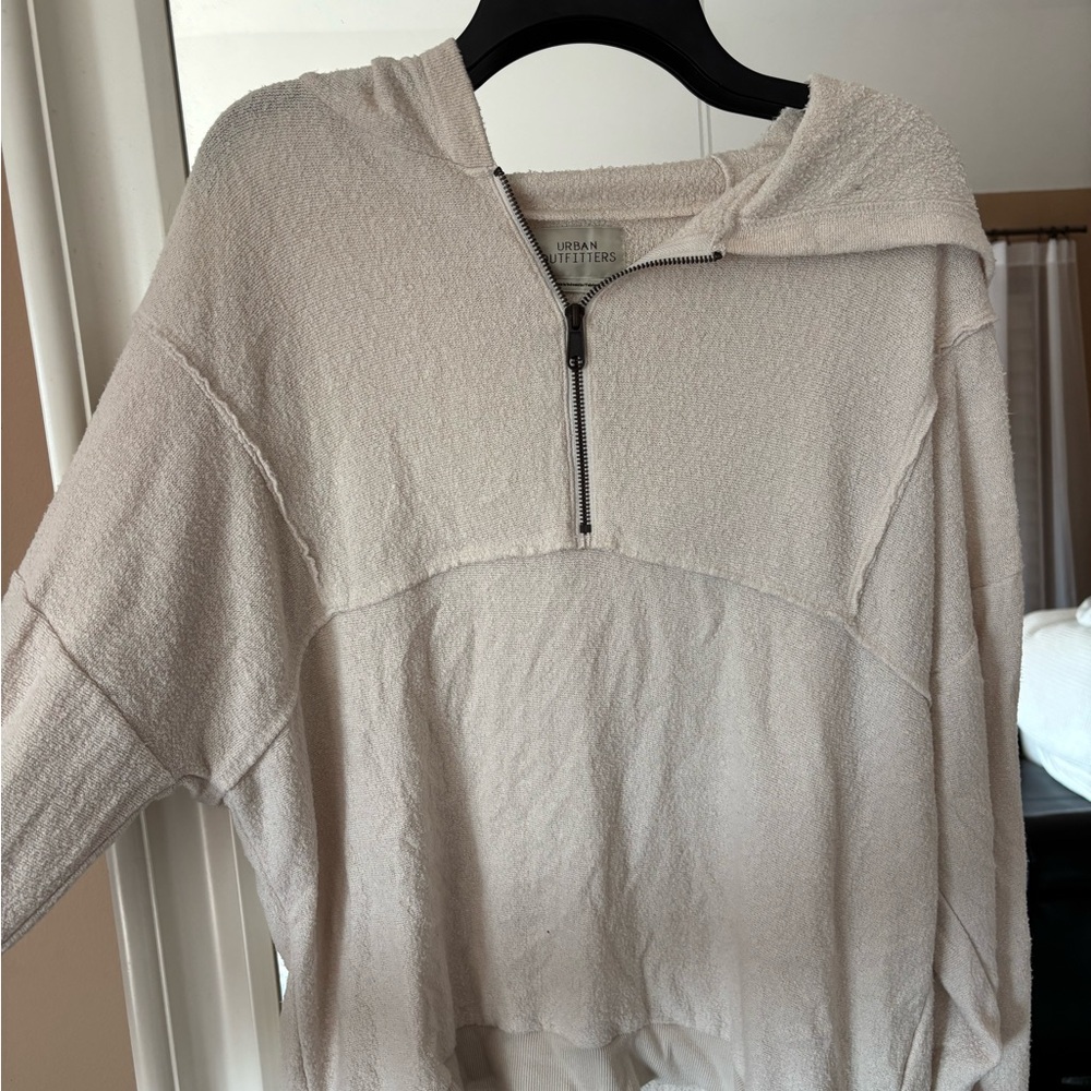 Urban Outfitters Cream Zip-Up Jacket